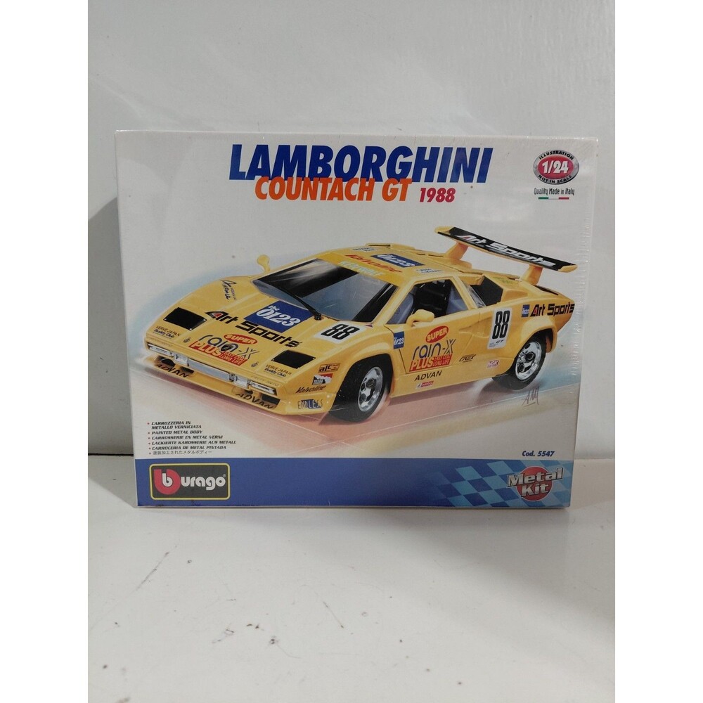 NIP Bburago 5547 1:24 Die Cast Rain-X JGTC 88 Lamborghini Countach Race Car Kit
